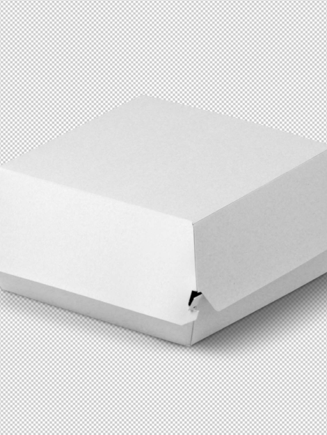 WHITE BURGER BOX 105X102X83MM